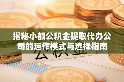 普安揭秘小额公积金提取代办公司的运作模式与选择指南