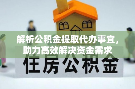 普安解析公积金提取代办事宜，助力高效解决资金需求