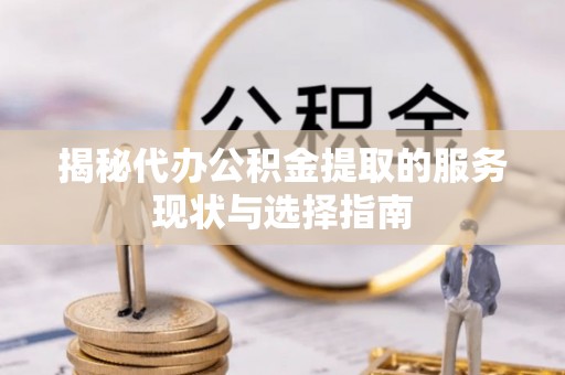普安揭秘代办公积金提取的服务现状与选择指南